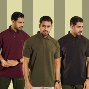 MX-132 Max Premium Polo Shirt for Men – Olive, Black & Maroon