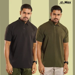 MX-132 Max Premium Polo Shirt for Men – Black & Olive
