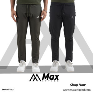 MX-102 Max Premium Trouser For Men-Black & Olive