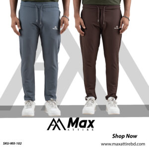 MX-102 Max Premium Trouser For Men-Anther & Coffe