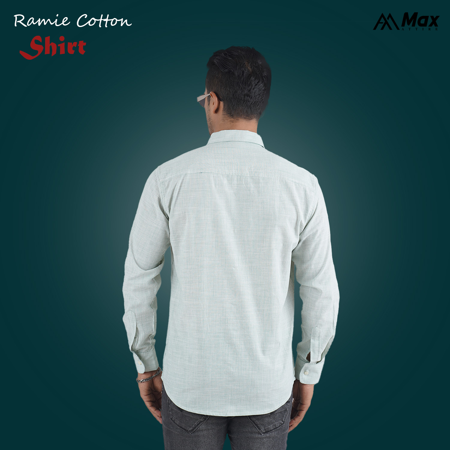 MX-133 Premium Shirt for Men-Green Striped - Image 2